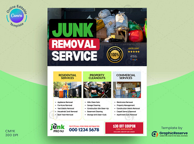 Junk Removal Advertising Flyer Design – Canva Template 8.5x11 flyer business promotion canva template cleaning service flyer cleaning service flyer design customizable flyer house cleaning flyer junk removal flyer junk removal marketing power washing flyer vista print flyer