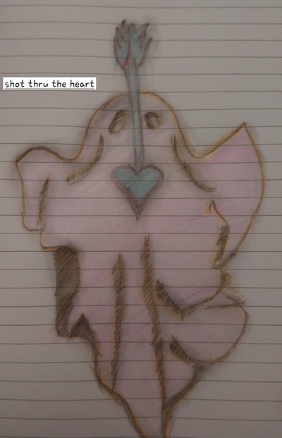 Shot thru the heart animation ghost hand drawn