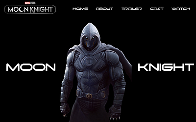 Moon Knight Website UI Design Concept figma landingpage ui uiux ux webdesign website