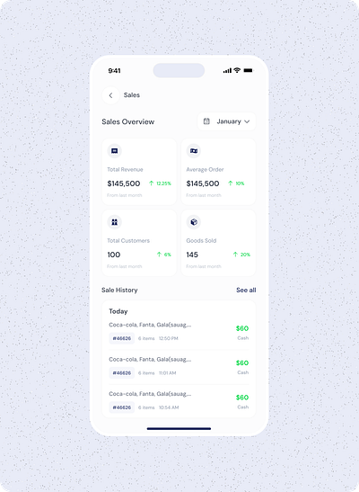 Sales dashboard das dashboard mobile app sales ui