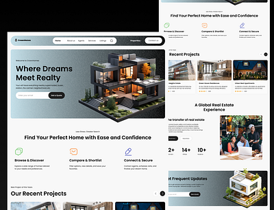 Real Estate Website - CrownHomes clean ui modern design real estate realestate ui web design website