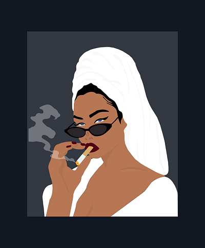 An illustration of a queen with are smoke illustration lady