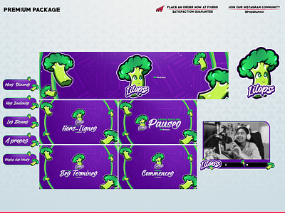 Broccoli in a full twitch overlay package 3d animation branding design graphic design illustration layout logo motion graphics streaming twitch twitch overlay ui vector