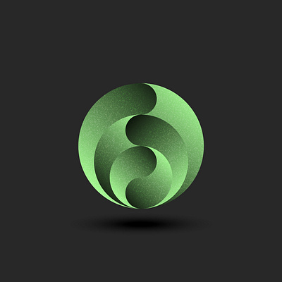 Green circular pattern logo 3d illusion logo circular pattern circular shape eco logo futuristic logo geometric shape green gradient green logo identity design logo design noise effect shadows smooth shapes sphere logo vector