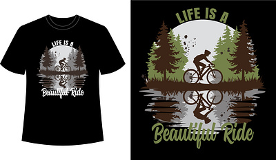 Cyclist Rearview design landscape typography