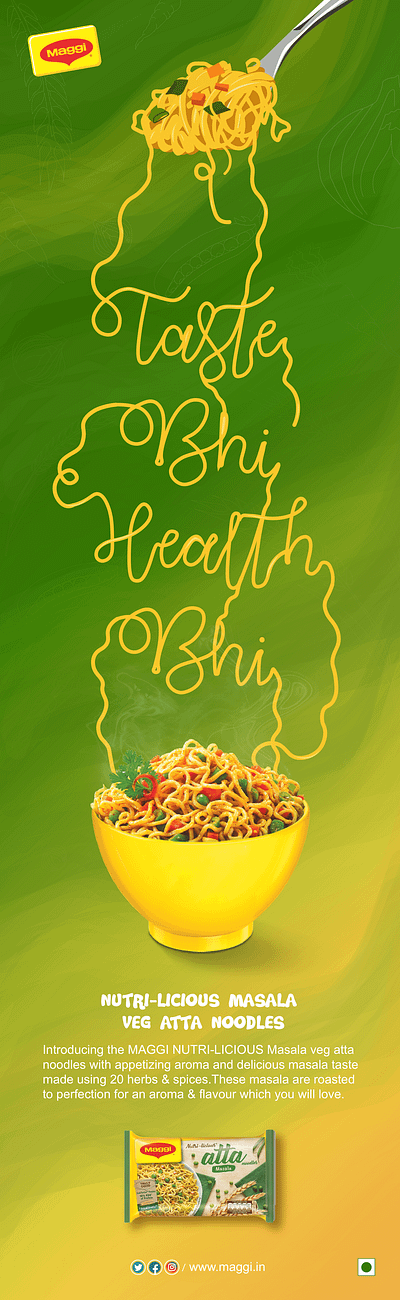 Maggi ad advertisement art craxinno craxinnotechnologies design designs figma design flyer graphic design illustration maggi maggi design noodles poster software development ui