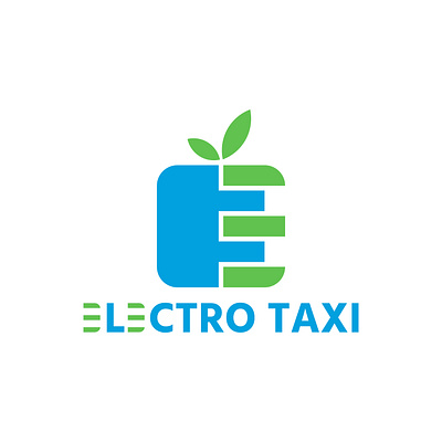 Here! My logo design for EV Electro taxi. design electronic evtaxi illustration logo taxi