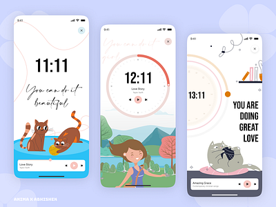 Heal with Time – The Calm Timer App! 🌿 alarm app alarm clock app clock graphic design illustration invoice meditation app mobile app motion graphics order relax relaxing app timer app timer design ui ux