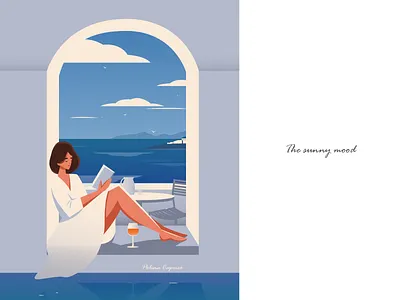 The sunny mood adobeillustrator artwork digitaldraw digitalillustration flatillustration illustration illustrations illustrator minimalism ocean summer vectorart vectorillustration