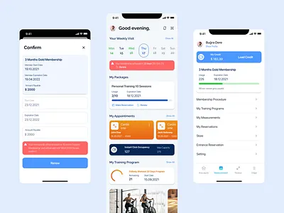 Fitness Club Member App app fitness fitness app gym health app ios mobile personal trainer reservation running app sports sports app ticket training ui ui design ux ux design wellness yoga app
