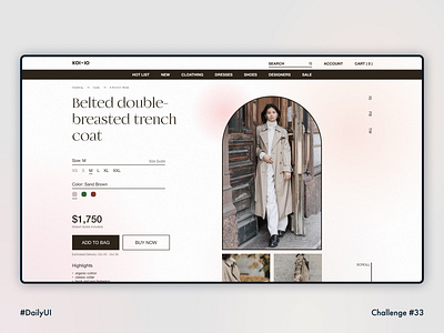 Daily UI 033 • Customize Product 100daychallenge abstract commerce customize product daily ui 033 daily ui 33 dailyui dailyuichallenge e commerce ecommerce app elegant fashion app high end luxury minimal shopping app ui ux