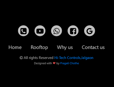 HiTech Controls - Website Footers footer social media ui web design