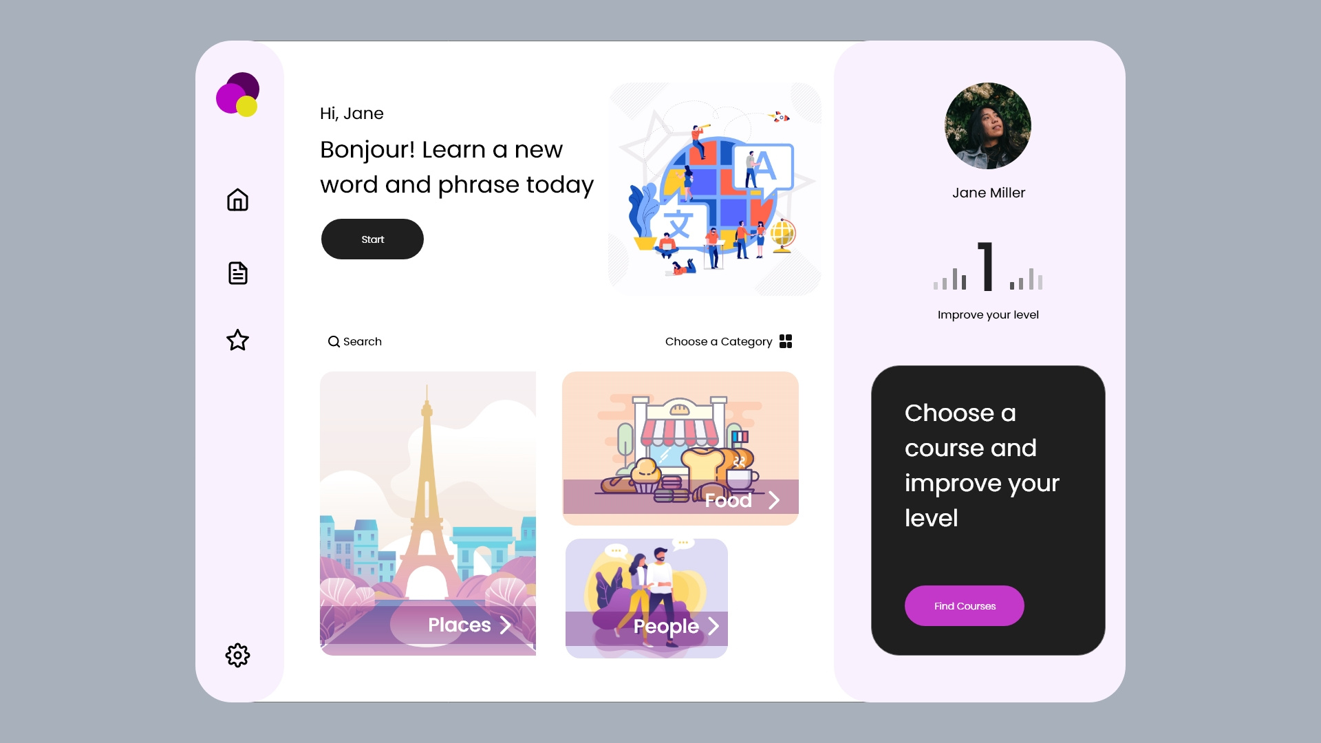 Example of Design Challenge: Course Dashboard