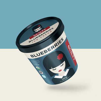Packaging design for The Guilty Ice Cream branding color flat illustration ice cream illustration packaging design