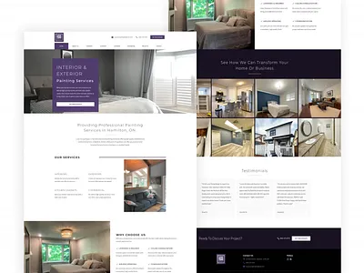 Website design for a painting company design remodeling renovation ui ux