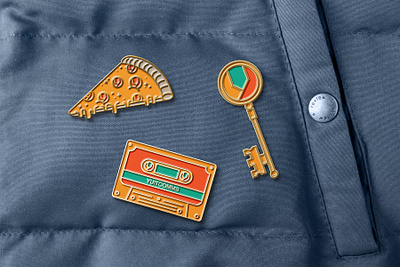 Yuit Comms Pins alaska branding design enamel pin flat icon illustration lines linework logo pins promotional retro swag throwback vector