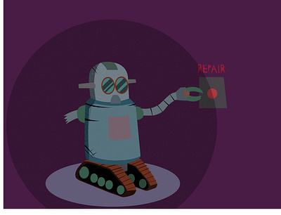 Damaged Robot design graphic design illustration vector