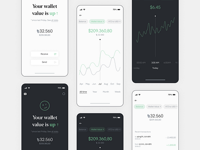 Tezos Wallet UI Exploration blockchain clean design cleandesign crypto crypto wallet cryptocurrency cryptocurrency wallet cryptowallet eth ethereum iosapp minimalistic mobile ui tezos ui uidesign ux uxdesign uxui wallet