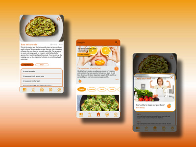 Healthy food app for kids app design ui ux visualdesign