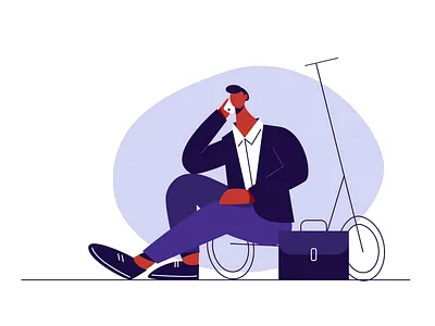 stop traffic adobe illustrator art business busy character flat illustration man minimal people rest scooter smartphone stop telephone traffic vector