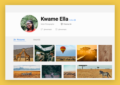 Creator Page creator figma figmadesign graphic design photographer profile ui ux