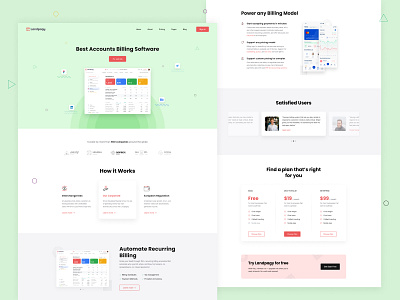 Account billing Page banking website home page homepage homepage design landing page saas saas landing page testimonial ui web web design web page website