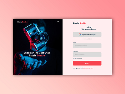 Signup or Login Page UI/UX Design Template branding graphic design login page login page ui login ui photgrapher website photography website sign up page sign up page ui template ui ui design ui design templates uidesign ux ux design uxdesign web design web ui design website design