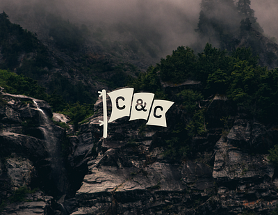 Cotter & Compound blue branding camping flag forest logo mockup national park wordmark