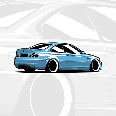 BMW E46 M3 art automobiles automotive bmw car design drawing e46 illustration logo m3 vector