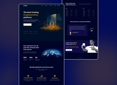 BitNow - The best trading cryptocurrency platform 3d animation bitcoin branding cryptocurrency design designer graphic design inspiration interface landingpage logo motion graphics typography ui ux