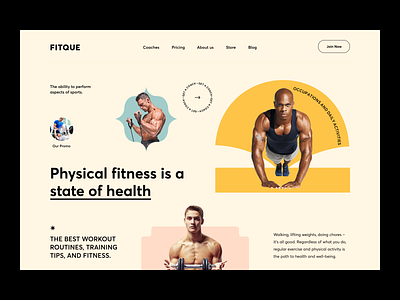Fitness Web Site Design: Landing Page / Home Page UI blockchain cardio crossfit design exercise fitness gym health healthy landing page minimal muscle orix personal trainer popular sajon web web3 workout yoga