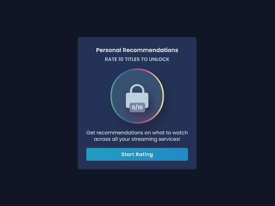 Personal Recommendation Unlock Feature UI Modal ai cta feedback locked personal recommendation rate unlock user action