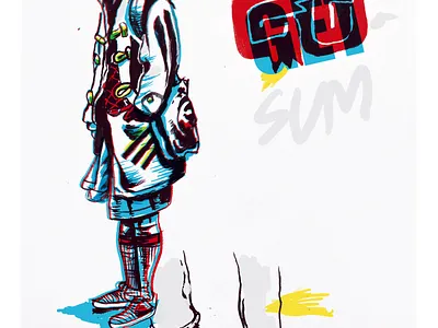 GO GET SUM character design illustration procreate twinbull
