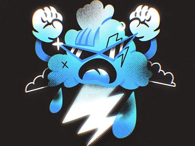 Fury Cloud. 🌧 character cloud oldschool rain retro storm tattoo thunder