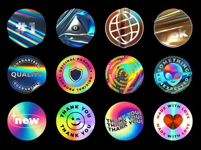 Iridescent holographic foil stickers emblem foiled paper gradient mesh holographic iridescent mesh gradient nft original product quality guaranteed round sticker