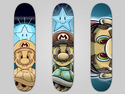 Super Duper Mario Decks acrylic doodle fresco illustration mario nintendo procreate super mario