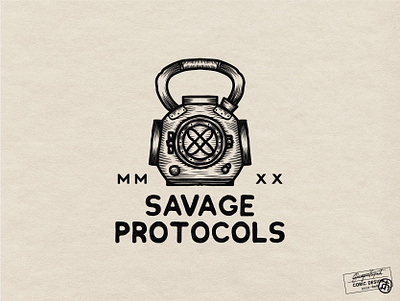 Savage Protocols apparel branding clothing coach coaching creative diving equipment fitness graphic design grunge gym healthy helmet illustrator lifestyle logo nautical vector workout