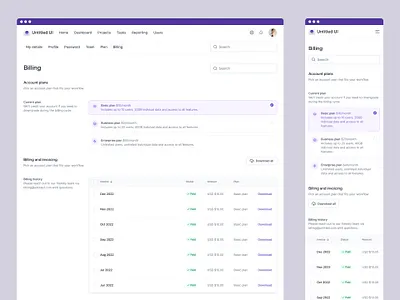 Billing settings — Untitled UI billing clean ui daily ui dashboard dashboard settings design system figma form minimal minimalism payment preferences settings simple tabs ui kit web app