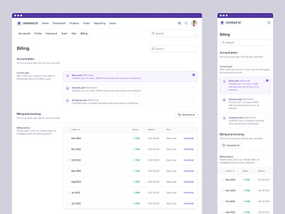 Billing settings — Untitled UI billing clean ui daily ui dashboard dashboard settings design system figma form minimal minimalism payment preferences settings simple tabs ui kit web app