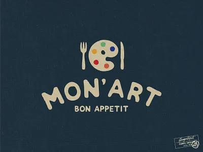 Mon’Art Bon Appetit abstract art australia blue clean clever color palette concept food hospitality identity logo design minimal painting playful restaurant sans serif simple typography vector