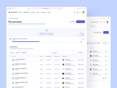 Dashboard file upload — Untitled UI daily ui dashboard design system file file upload minimal minimalism settings simple table table design tabs ui kit web app