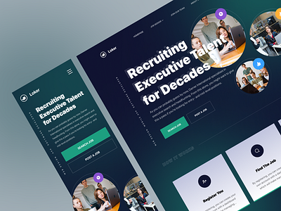 Loker - Employee Recruitment Hero Page employee find hero job landing page recruiter web web design website