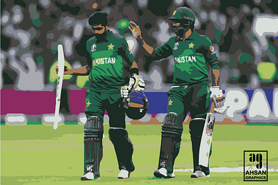 Babar Azam and Sarfraz Ahmed Vector Art art artist artwork babar creative cricket design graphic design graphic designer illustration inspiration pakistan praise sarfraz vector