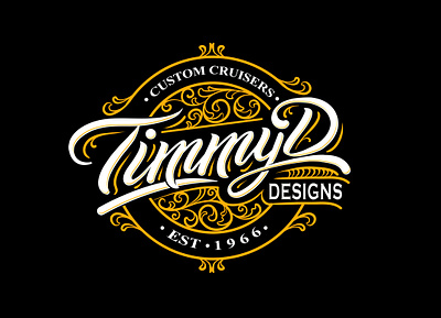 Logo "Timmy D" design illustration lettering logo typography vector victorian