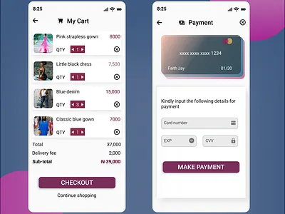 Card checkout 002 appdesign cardcheckout dailyui designchallenge figmadesign ui