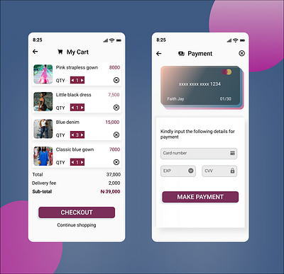Card checkout 002 appdesign cardcheckout dailyui designchallenge figmadesign ui