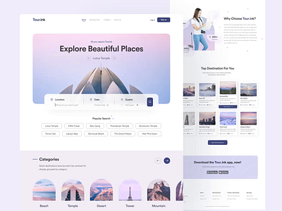 Tour.ink - Landing Page Animation animation animation after effects animation design booking branding design design concept destination holiday landing page motion motion graphics tourist travel ui ui animation ui design ux design web design