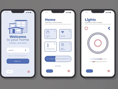Smart Home App UI adobe affinitydesigner figma illustration logo neon retro ui xd