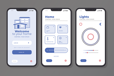 Smart Home App UI adobe affinitydesigner figma illustration logo neon retro ui xd