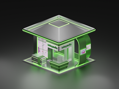 Booth Display Tokopedia 3d 3d design 3d graphic design 3d stuff blender boot display graphic design minimalist modeling modern